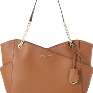 Michael Kors Tan Shoulder Tote with Gold Hardware